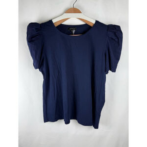 Women's 1. STATE Navy Puff Sleeve T-Shirt Size XL